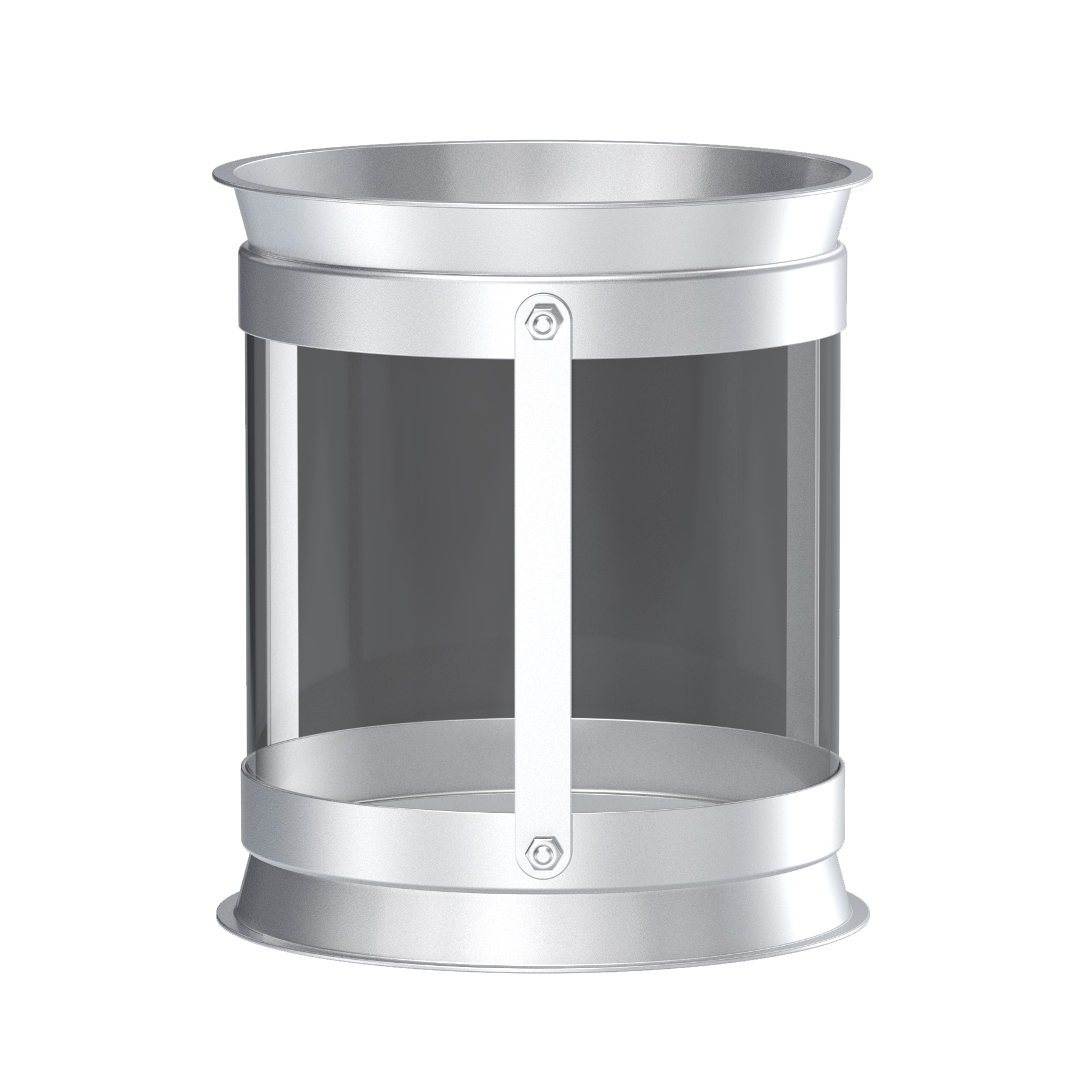 Plexiglass pipe, 1.4301, blasted