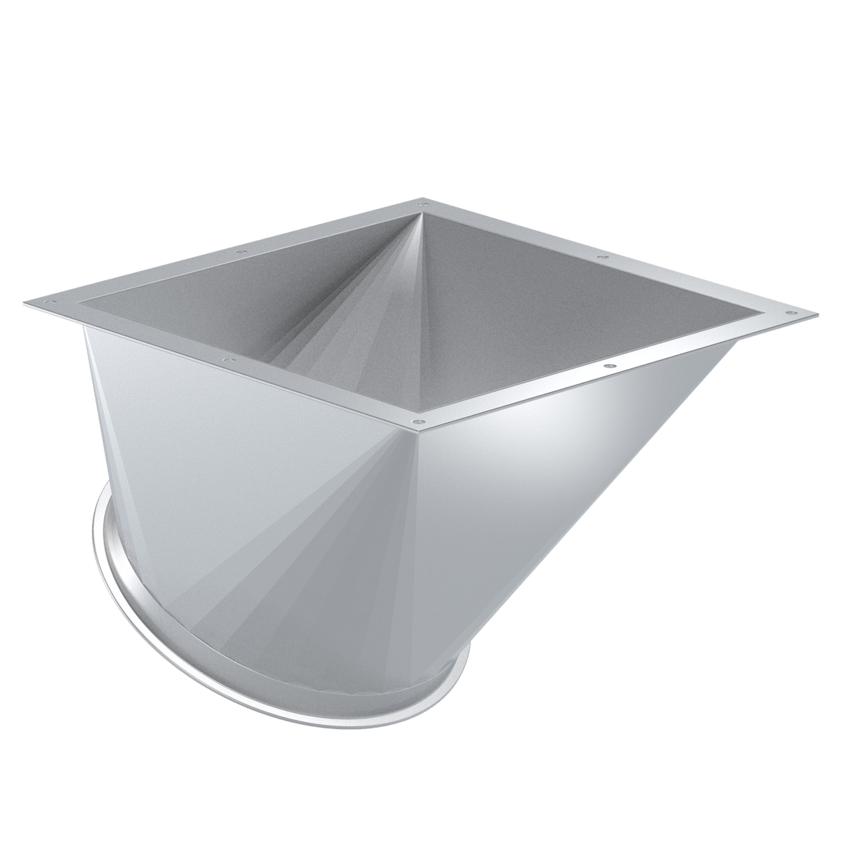 Transition piece with inclination, 1.0330, powder coated