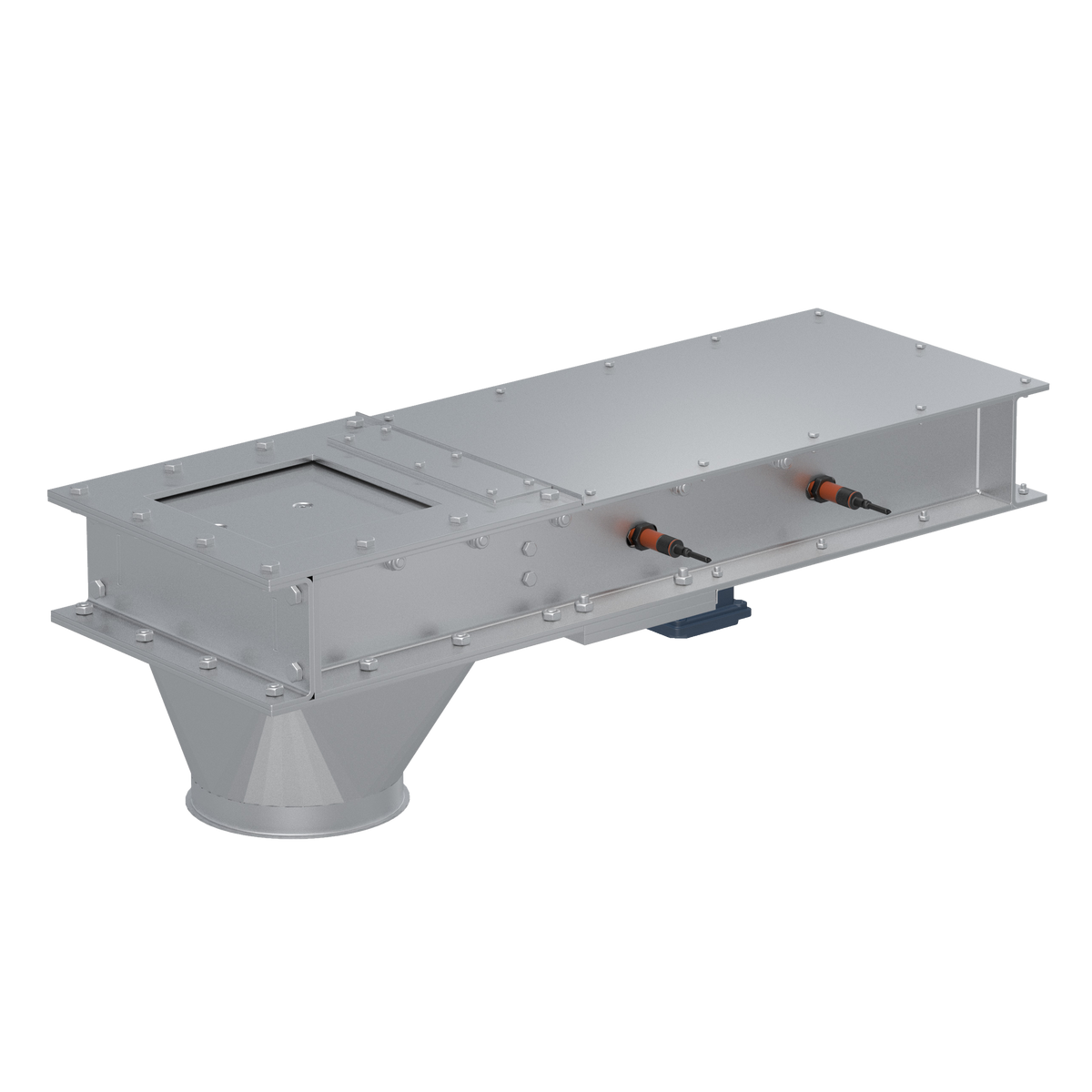 Silo outlet gate, 1.0330, powder coated, linear actuator