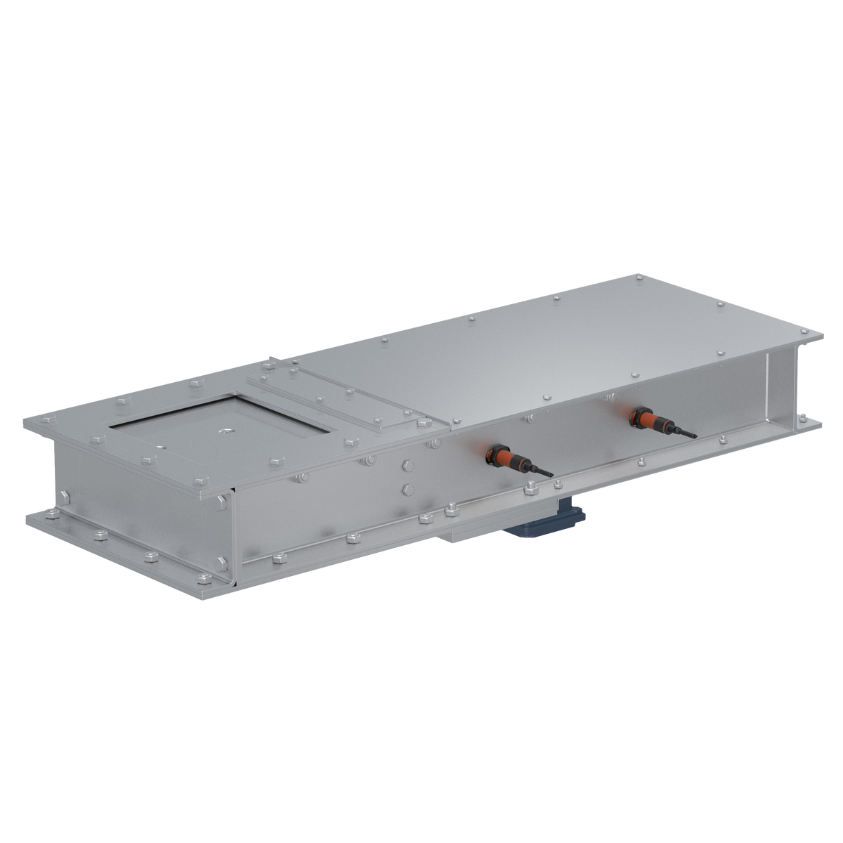 Silo outlet gate, 1.0330, powder coated, linear actuator