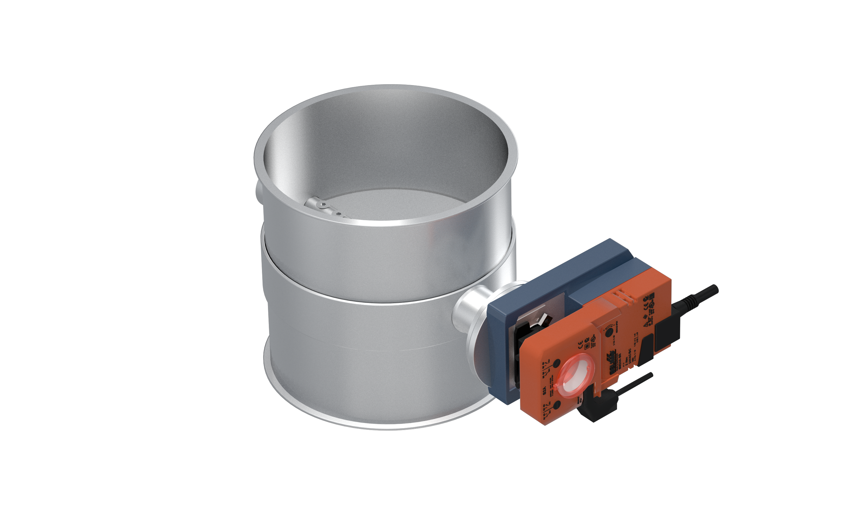 Stop valve, 1.0330, powder coated, plug-in-motor