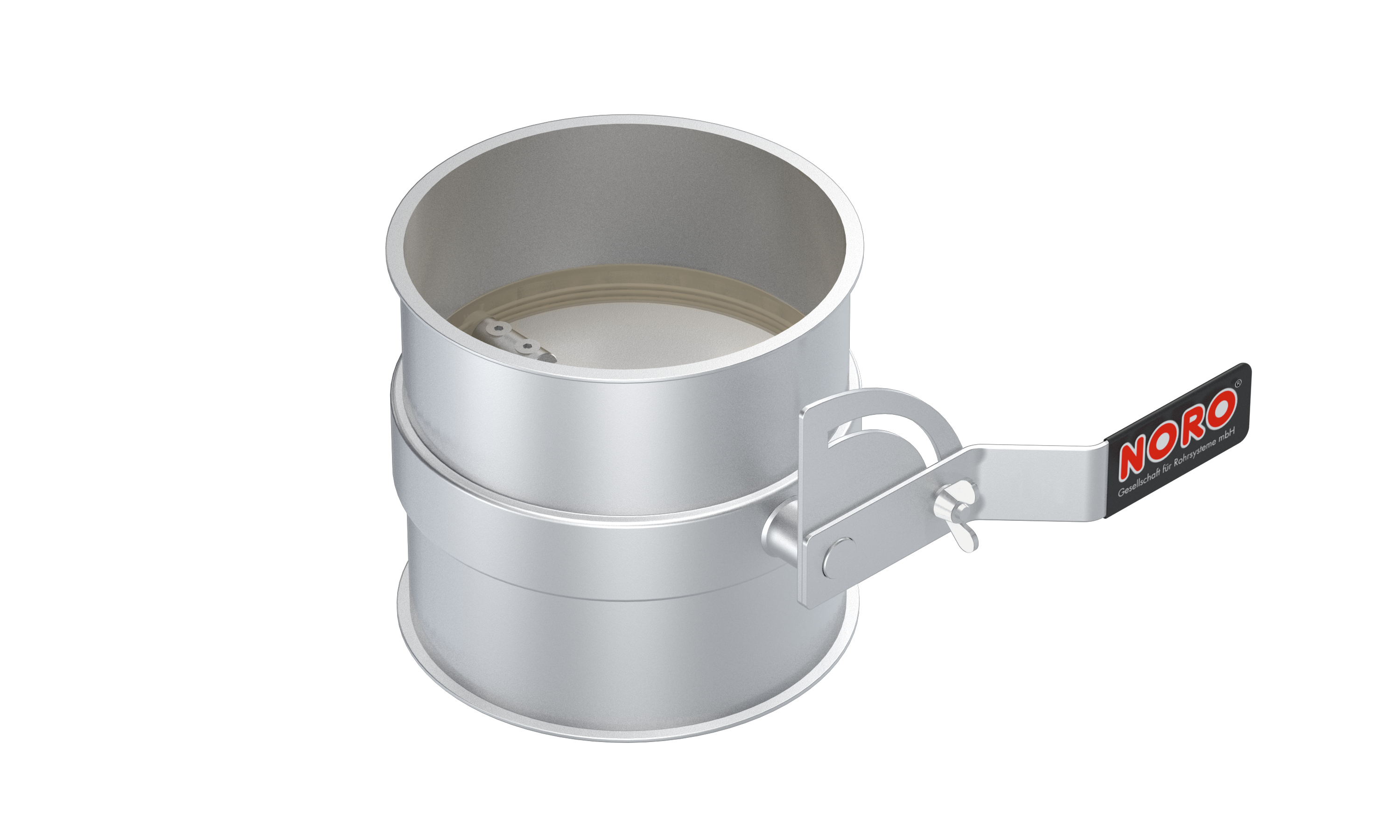 Throttle valve, 1.4301, blasted, manually operated