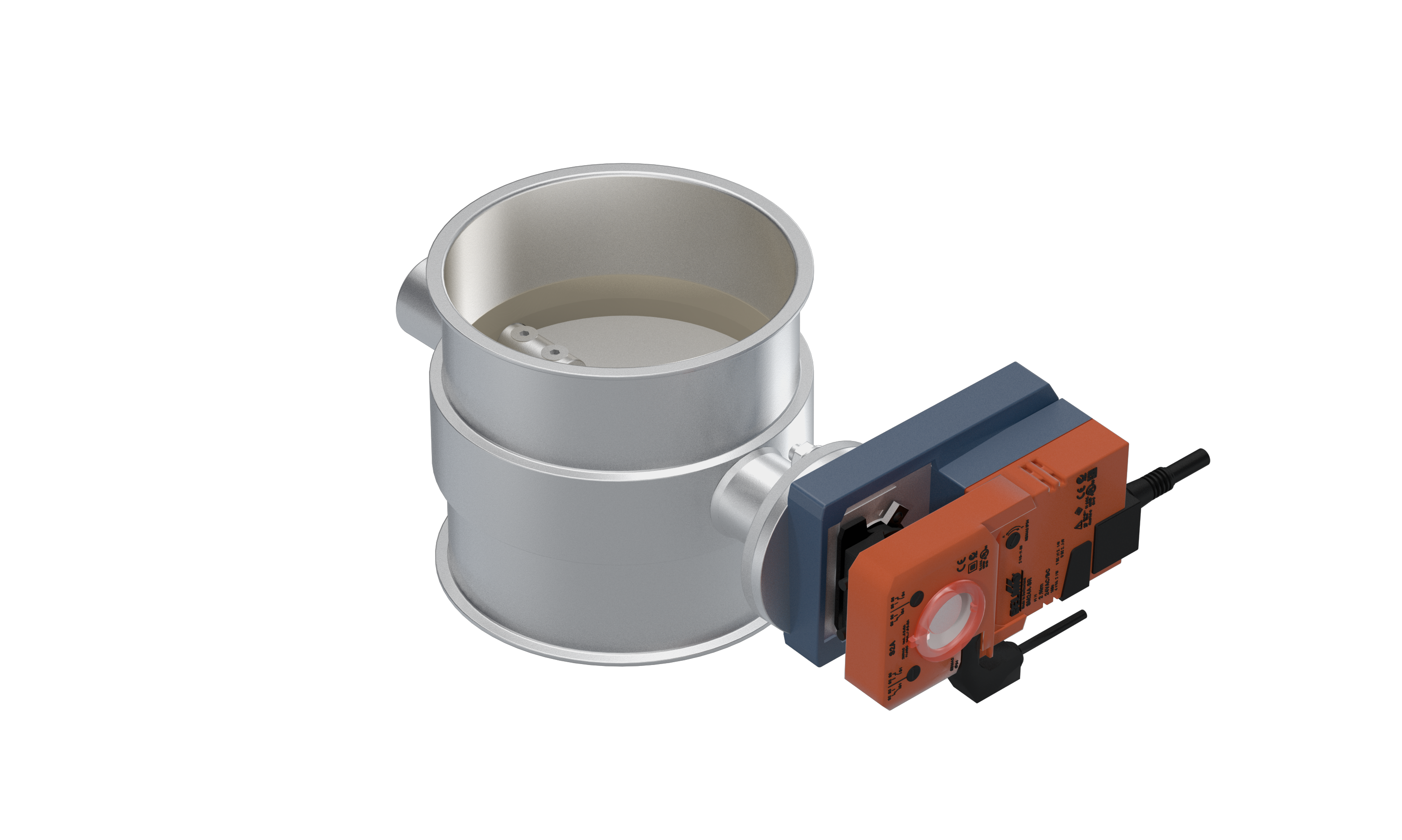 Stop valve, 1.4301, blasted, plug-in-motor