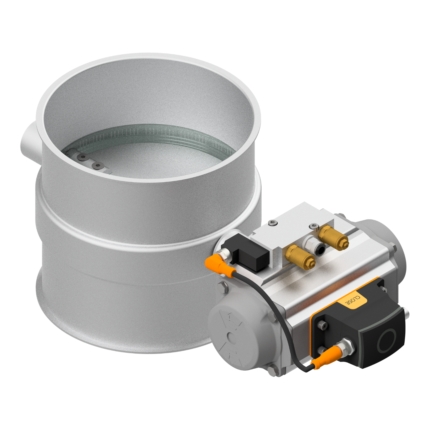 Stop valve, 1.0330, powder coated, rotary actuator