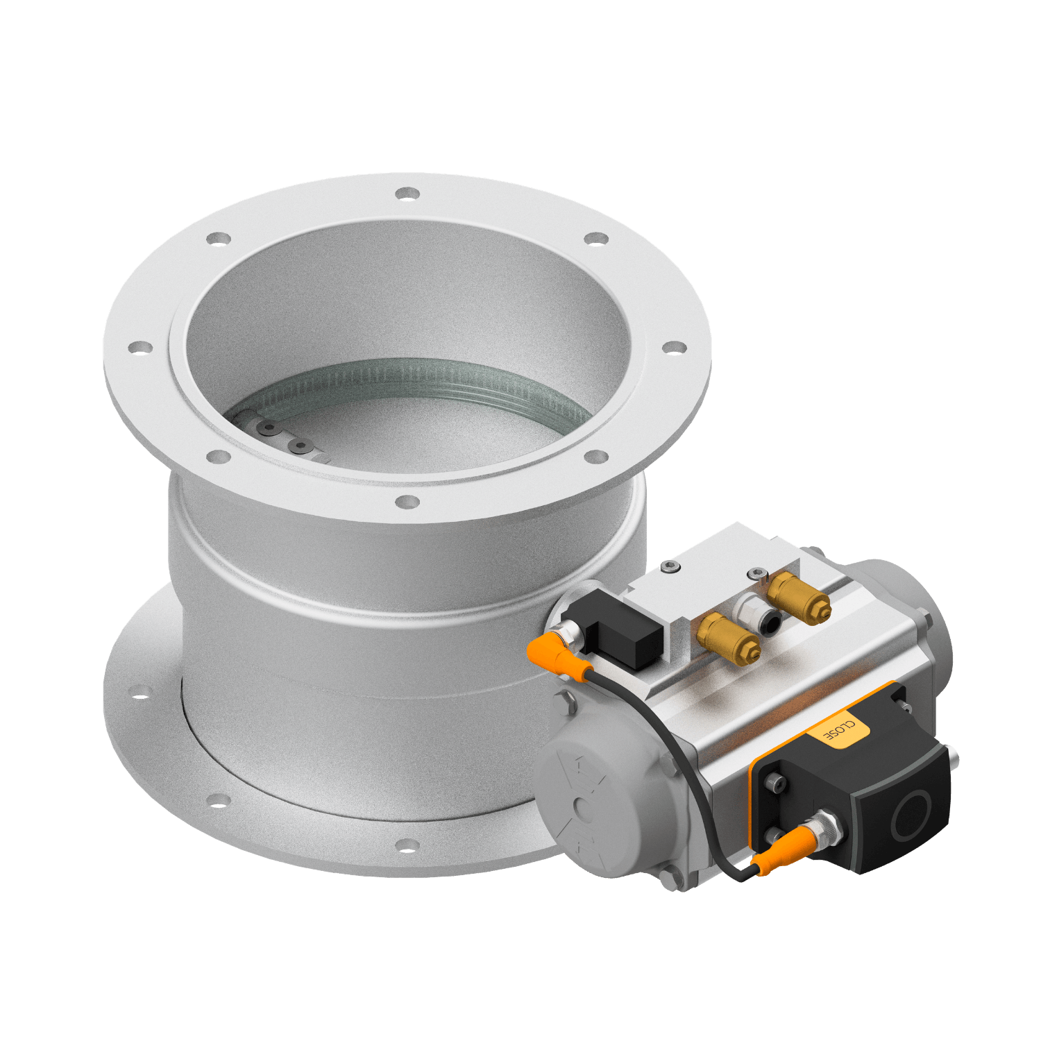 Stop valve, 1.0330, powder coated, rotary actuator