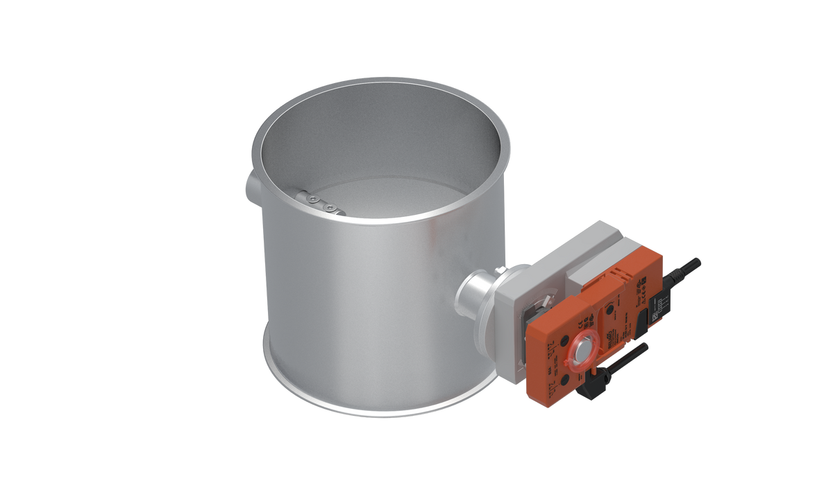 Stop valve, 1.4301, blasted, plug-in-motor