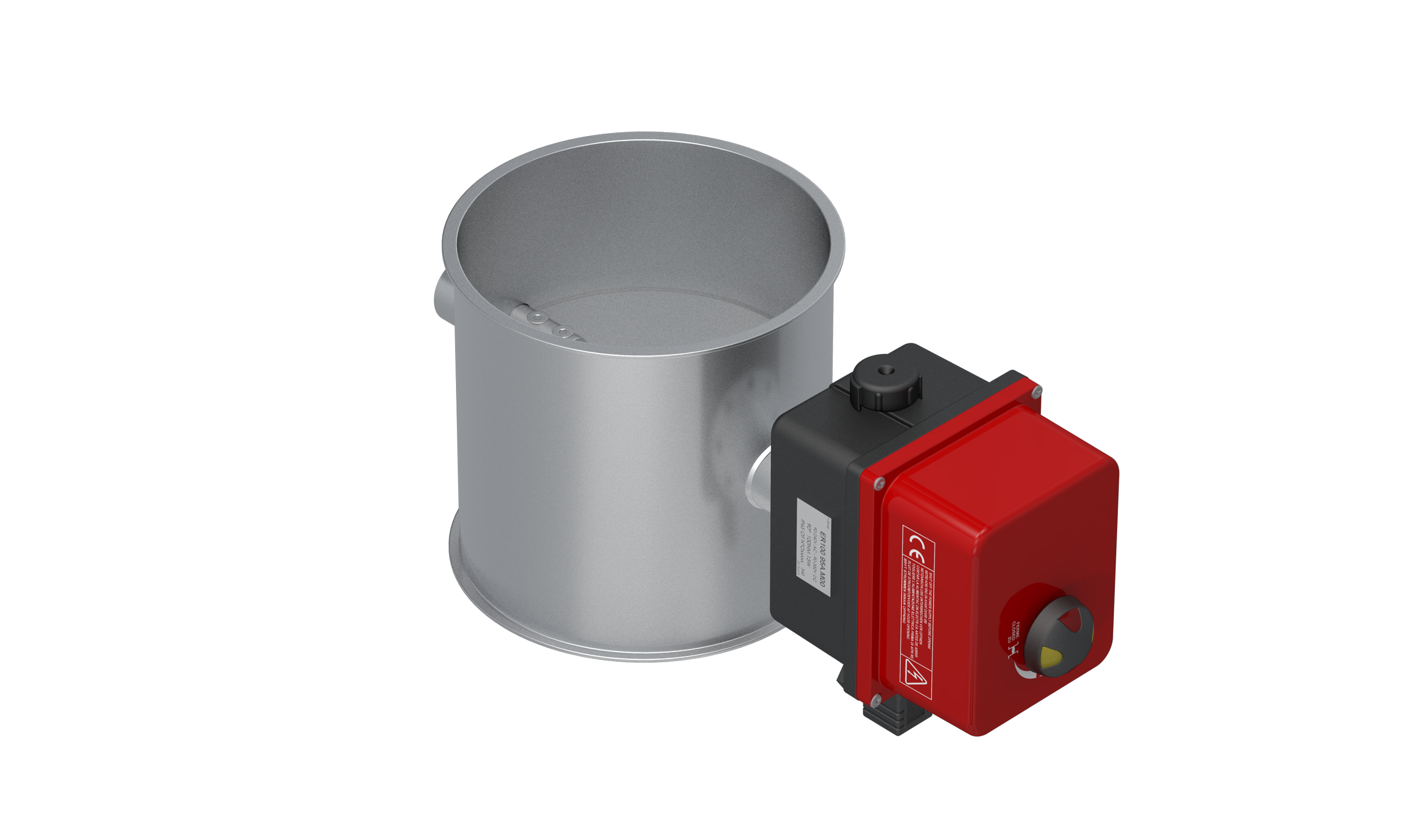 Stop valve, 1.0330, powder coated, actuating drive