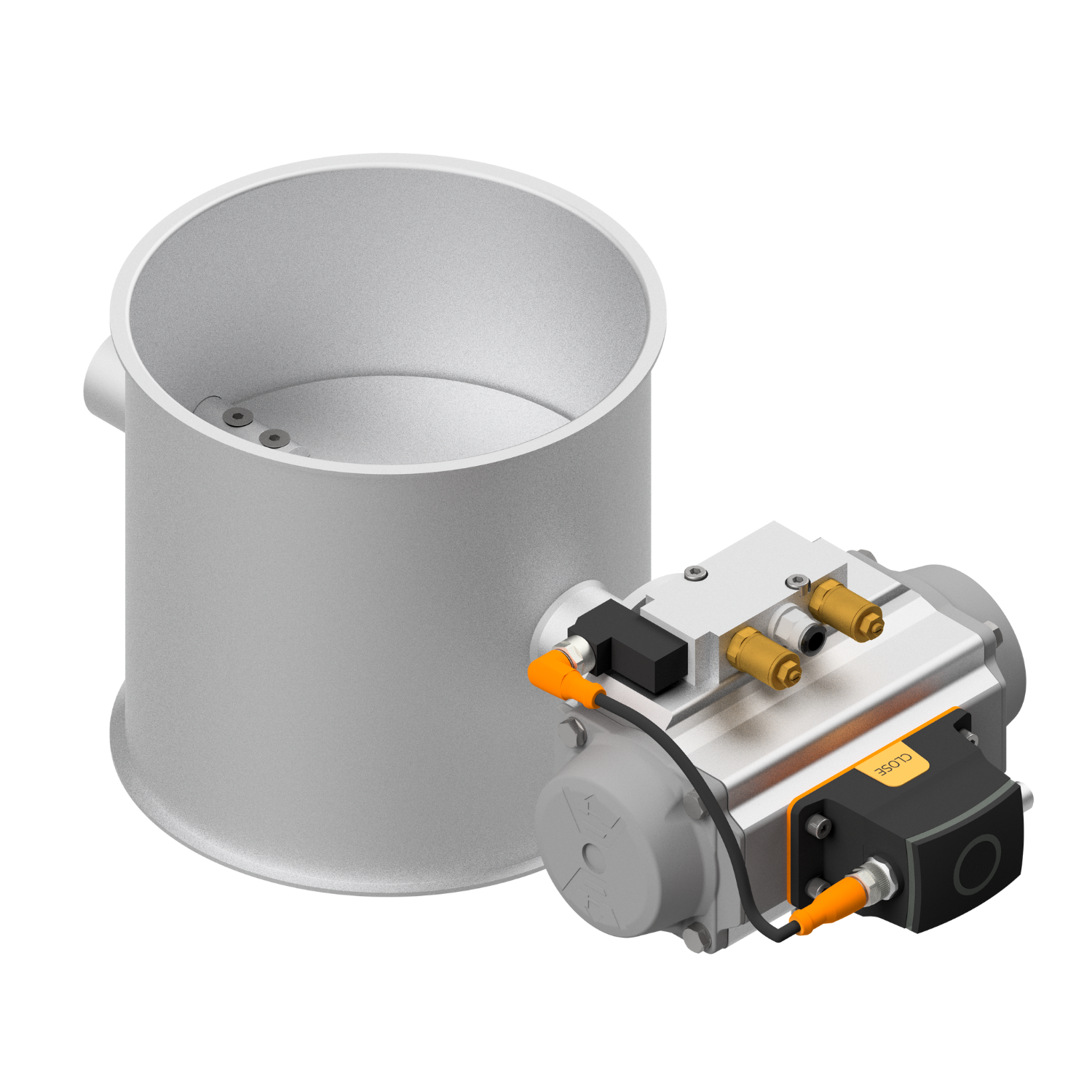 Stop valve, 1.0330, powder coated, rotary actuator