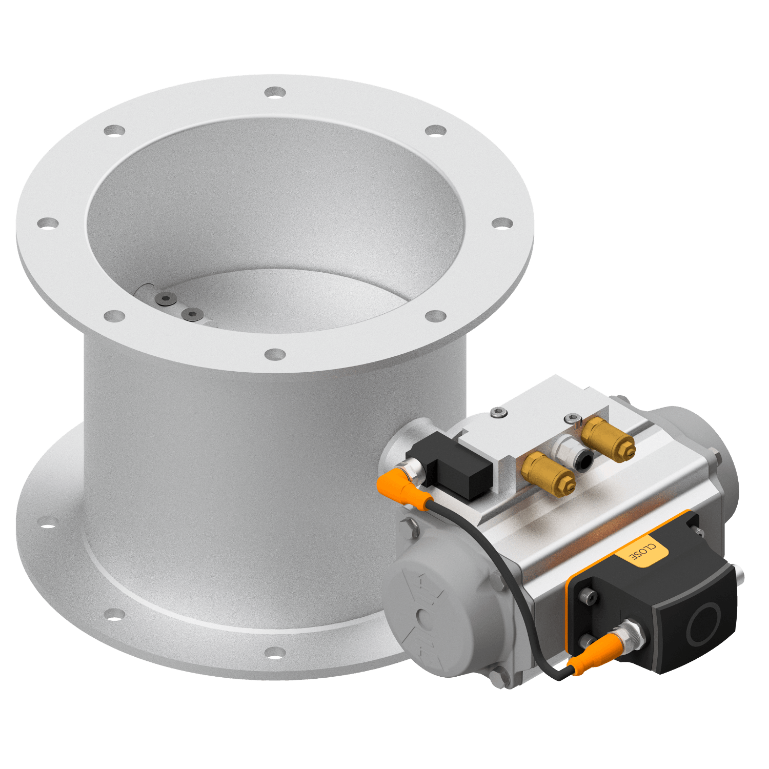 Stop valve, 1.4301, blasted, rotary actuator