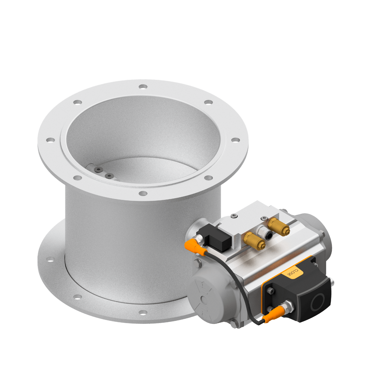 Stop valve, 1.0330, powder coated, rotary actuator