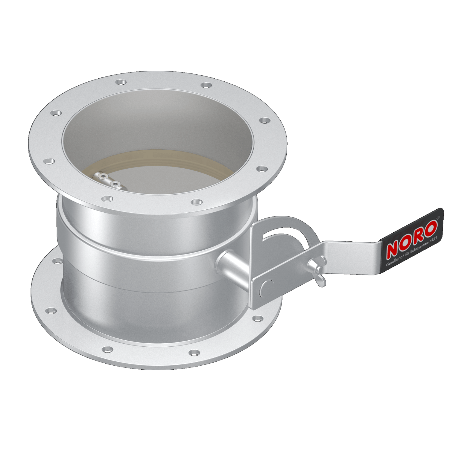 Throttle valve, 1.4301, blasted, manually operated