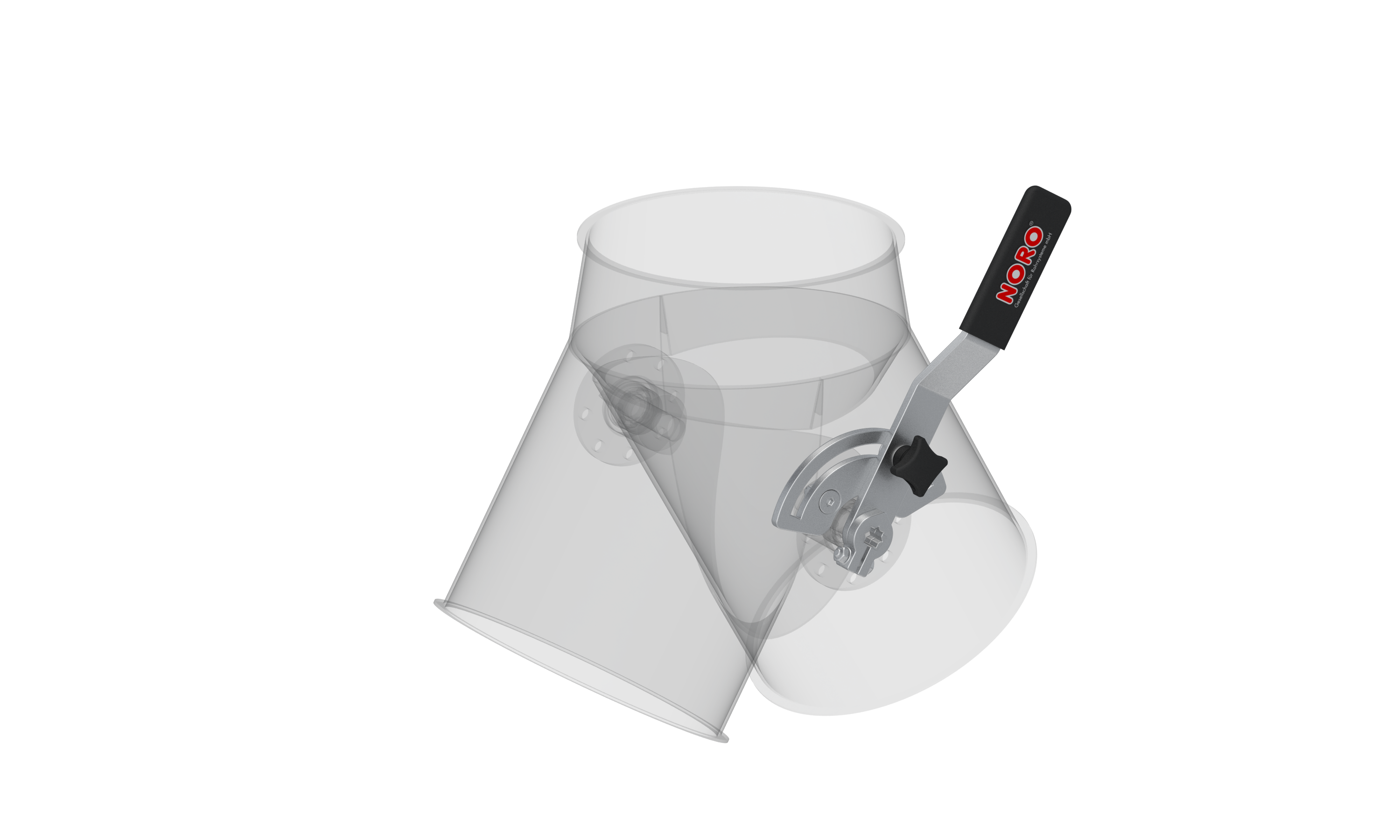 Lockable hand lever, 1.4301, blasted