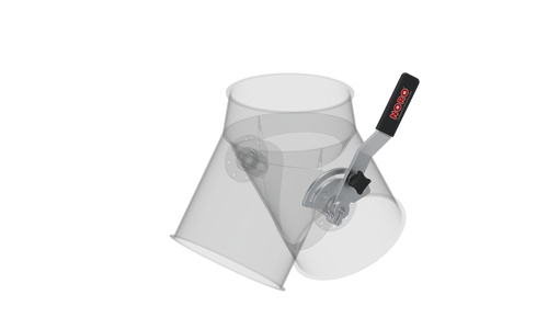 Lockable hand lever, 1.4301, blasted