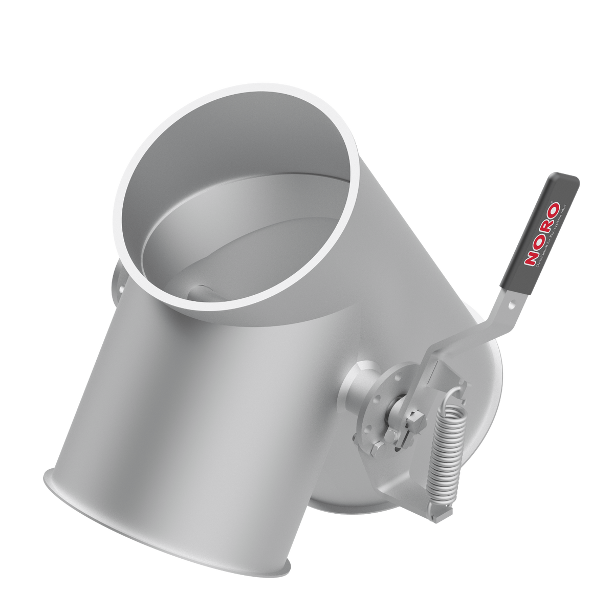 Two-way valve with collar, 1.4301, blasted, without seal, ASY, manually operated