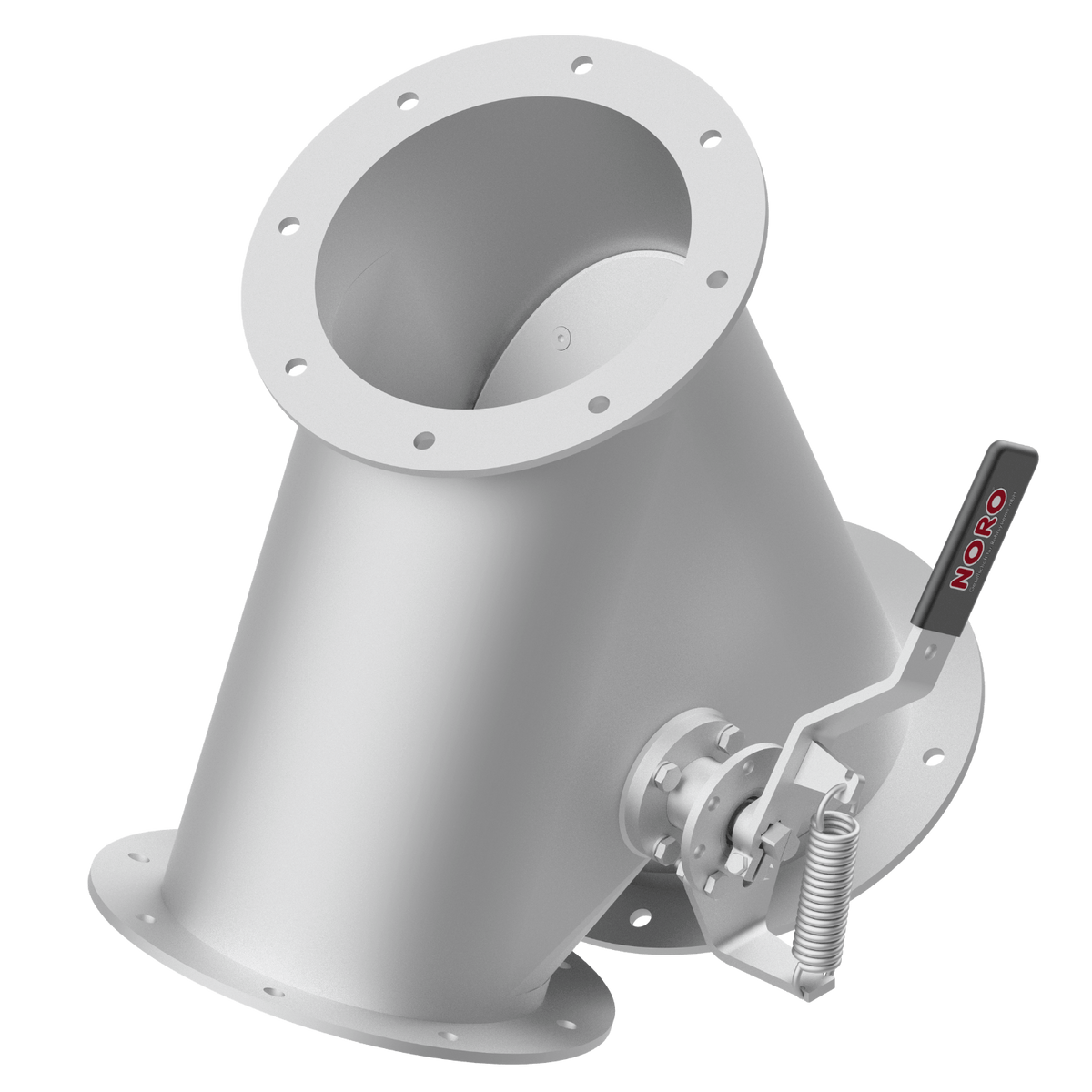 Two-way valve with flap seal, 1.0330, powder coated, ASY, manually operated