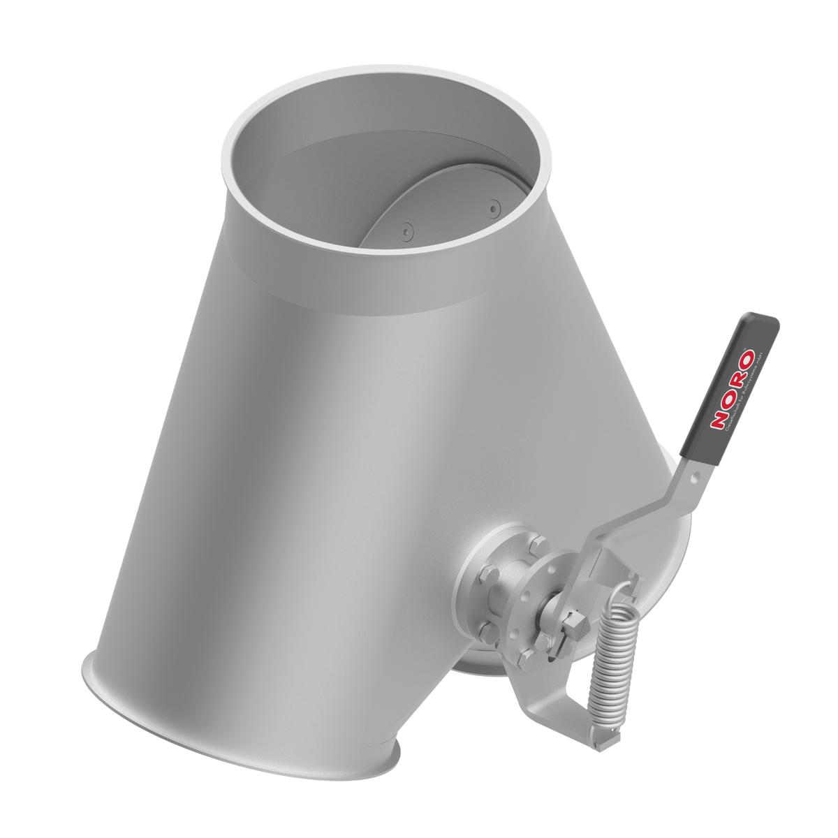 Two-way valve with flap seal, 1.4301, blasted, SYM, manually operated