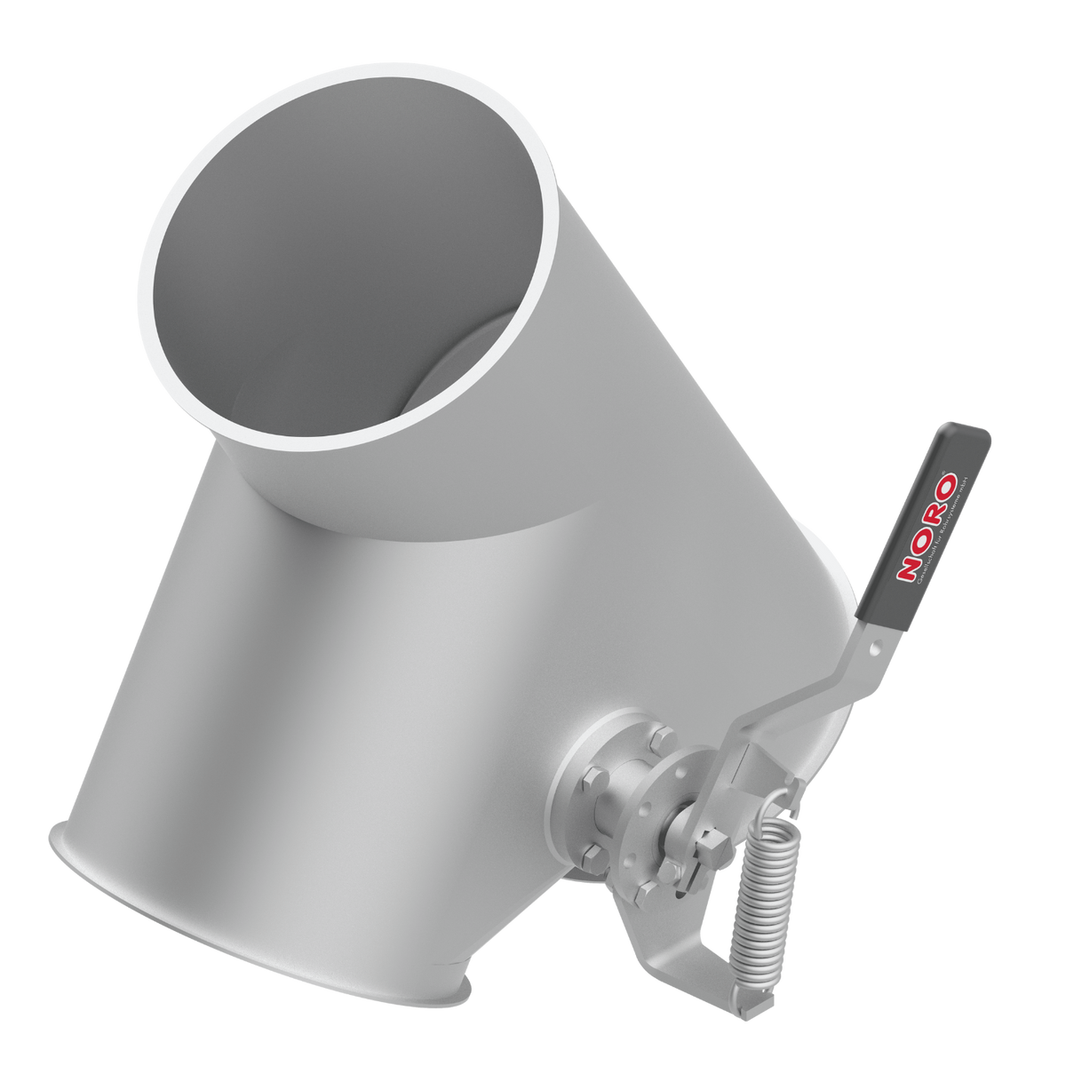 Two-way valve with flap seal, 1.4301, blasted, ASY, manually operated