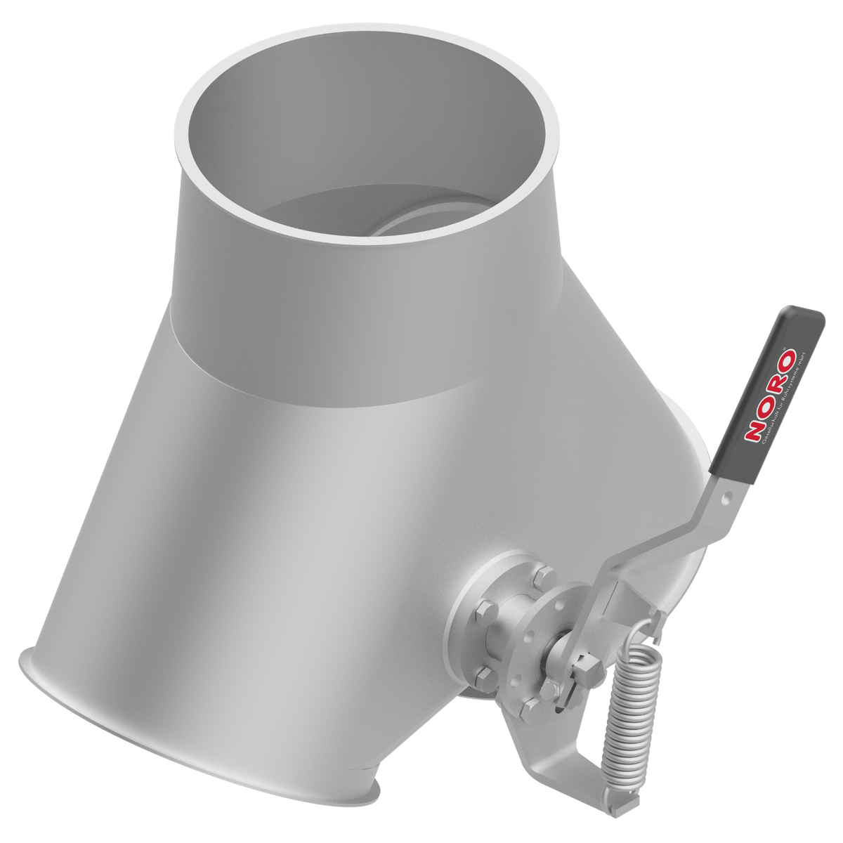Two-way valve with flap seal, 1.0330, powder coated, SYM, manually operated