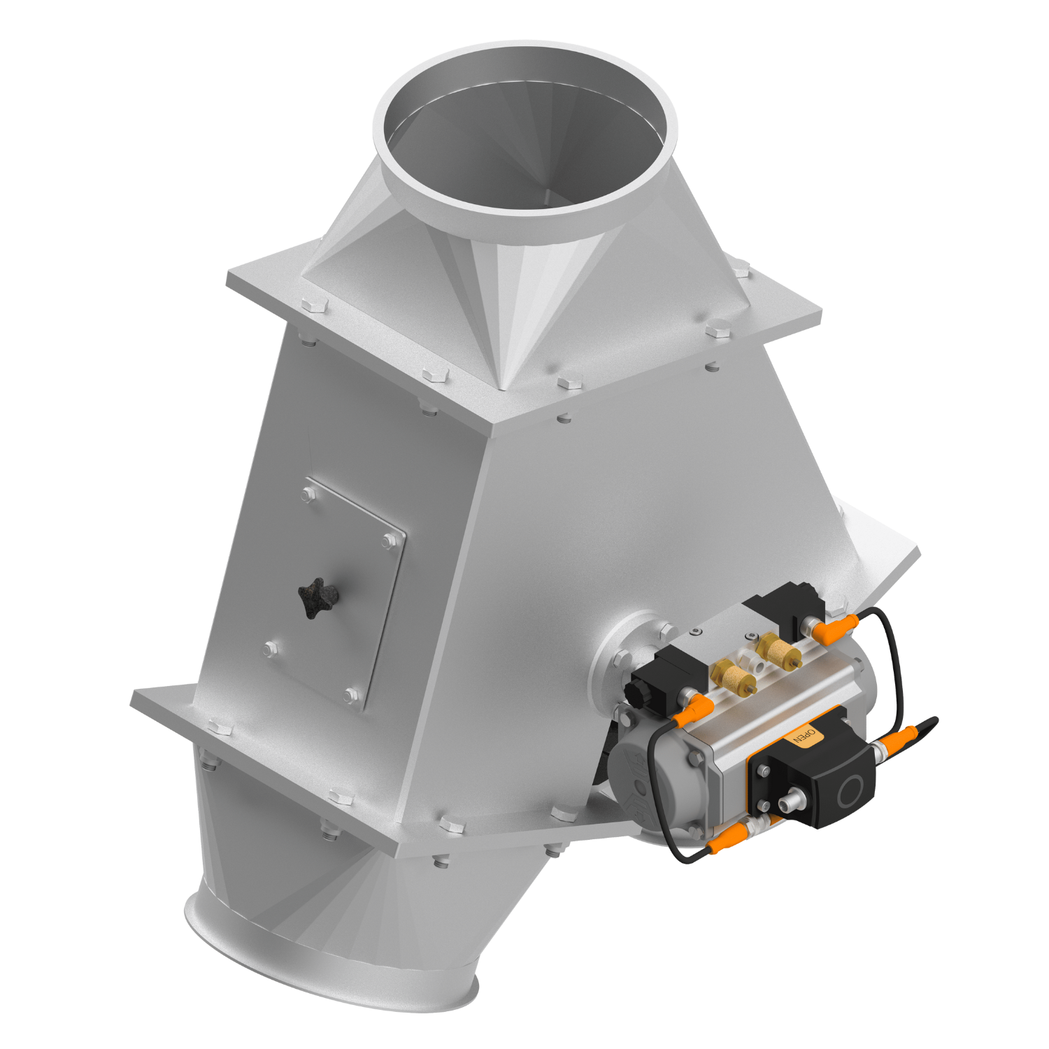 Modular two-way valve, 1.0330, powder coated, with seal, MOD, rotary actuator